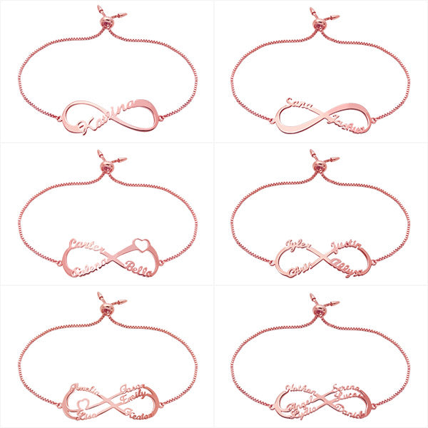 Bracciale Infinity inciso in oro rosa