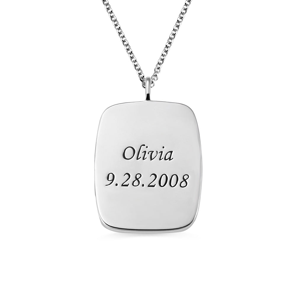 Personalized Birth Flower Necklace in Silver for Her