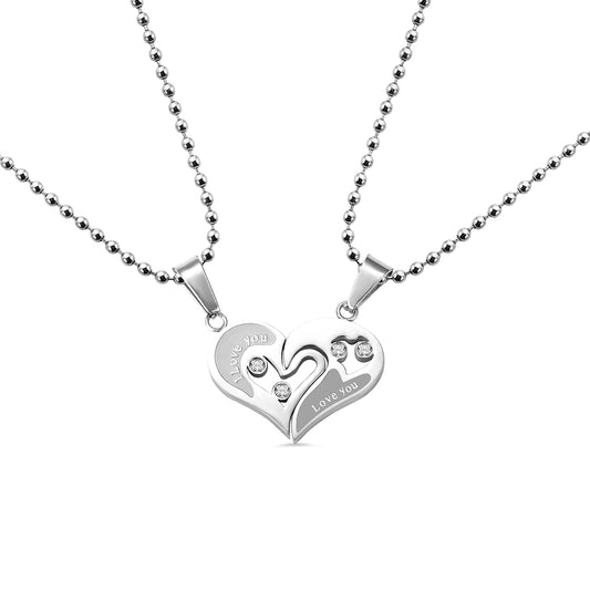 Custom-built Shareable Couple's Heart Necklace