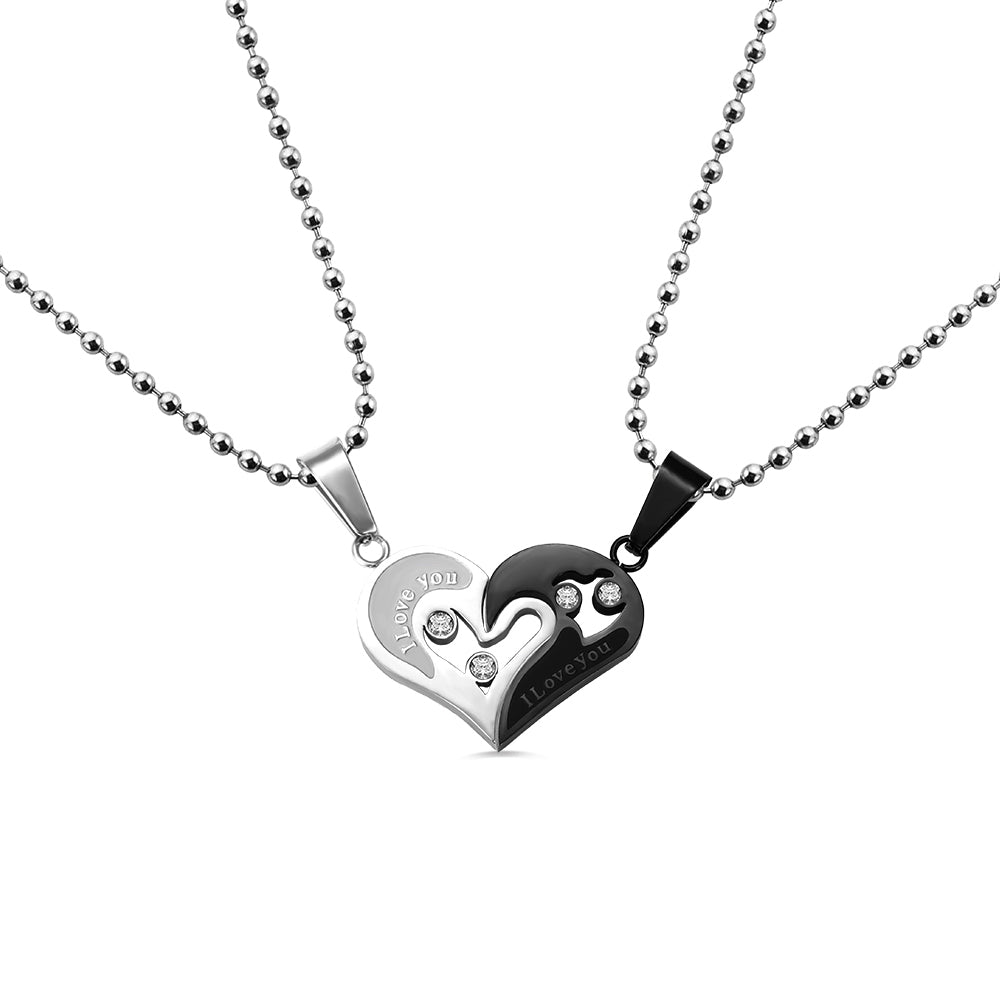 Custom-built Shareable Couple's Heart Necklace