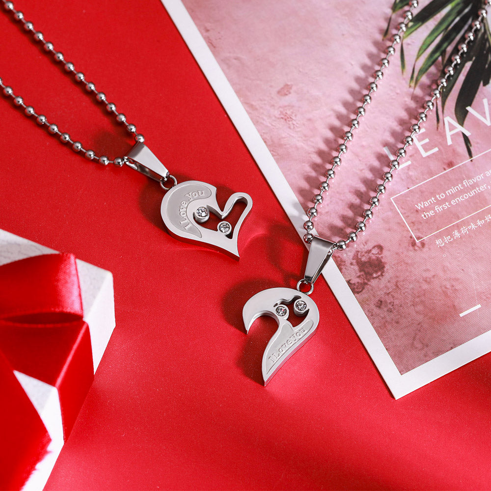 Custom-built Shareable Couple's Heart Necklace