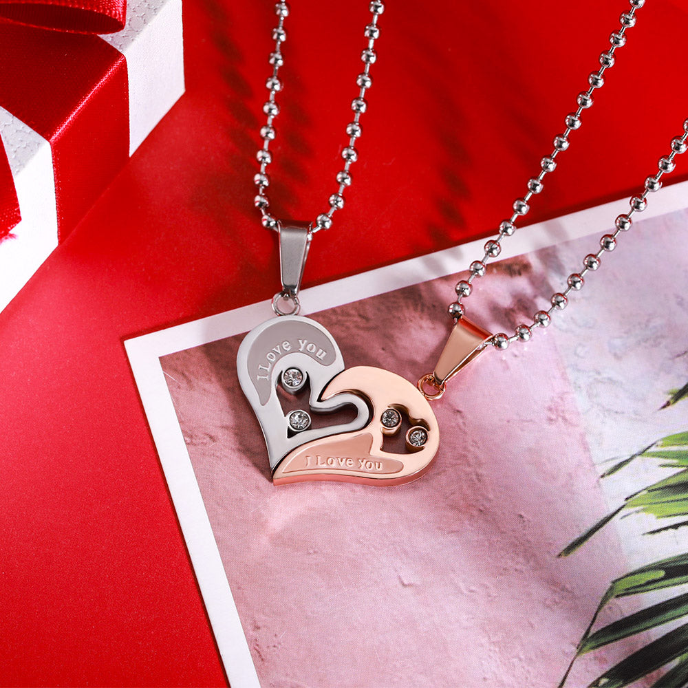 Custom-built Shareable Couple's Heart Necklace