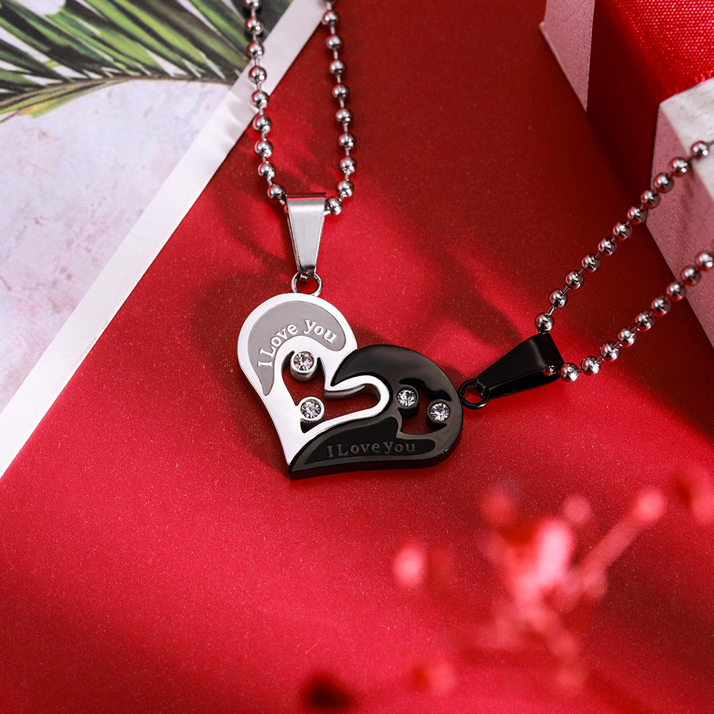 Custom-built Shareable Couple's Heart Necklace