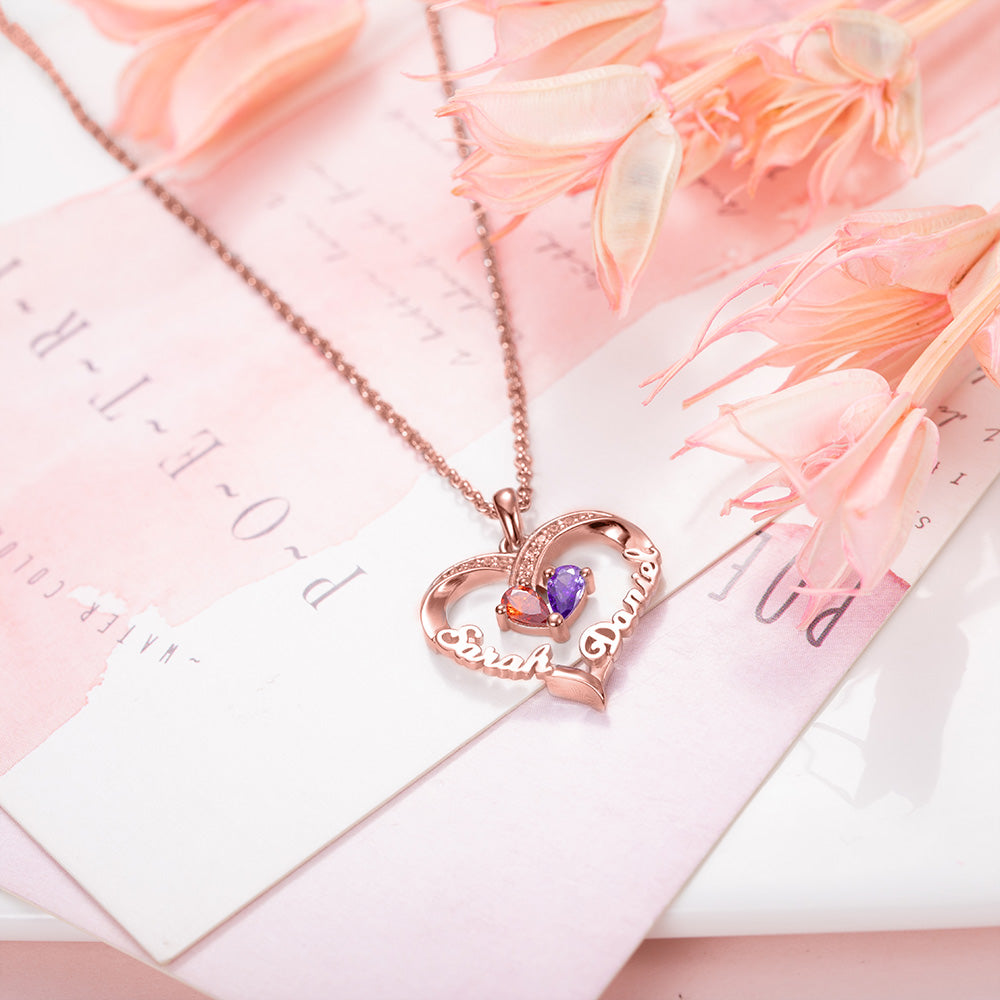 Collana personalizzata con pietra portafortuna Together in Love