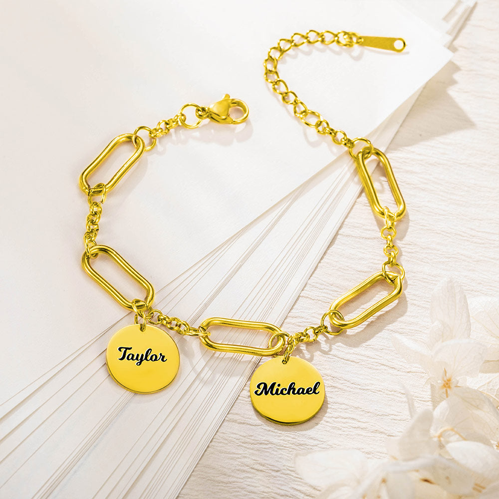 Custom Family Names Round Bracelet