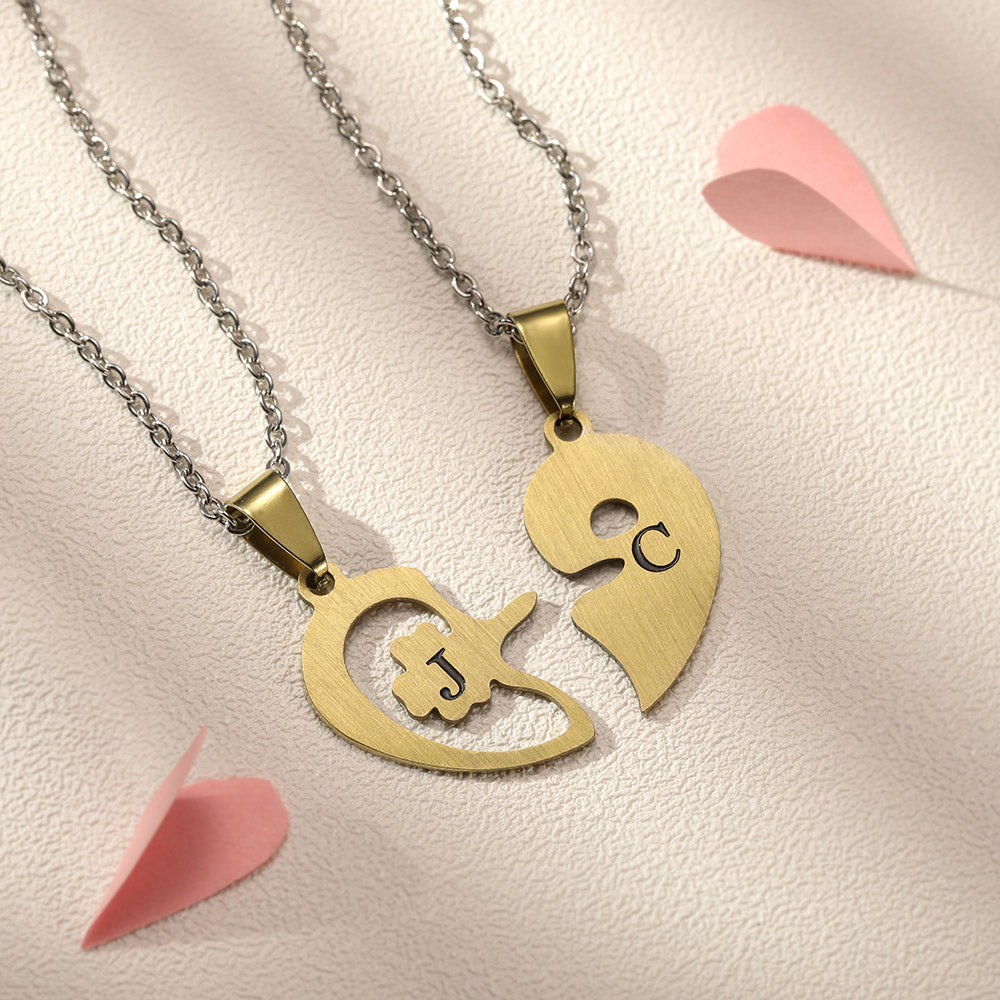 Personalized Lovers Heart Lock Necklace