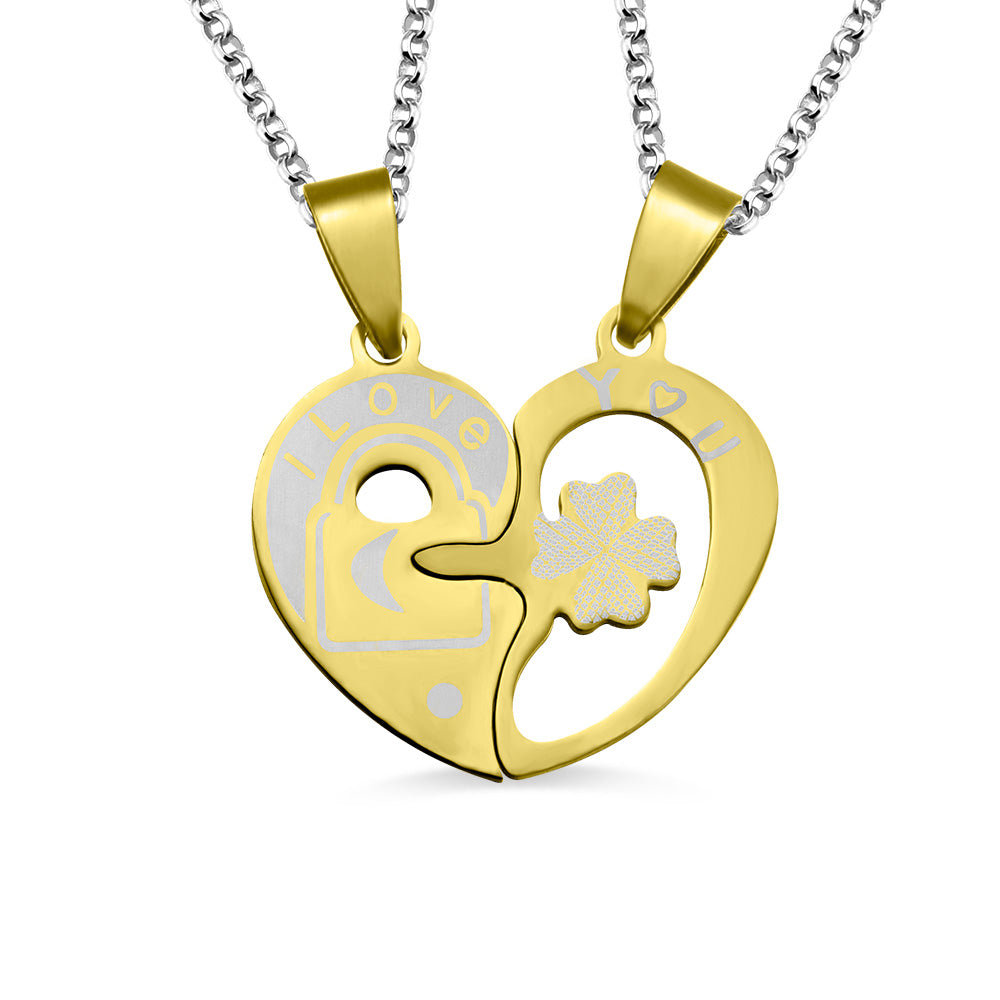 Personalized Lovers Heart Lock Necklace