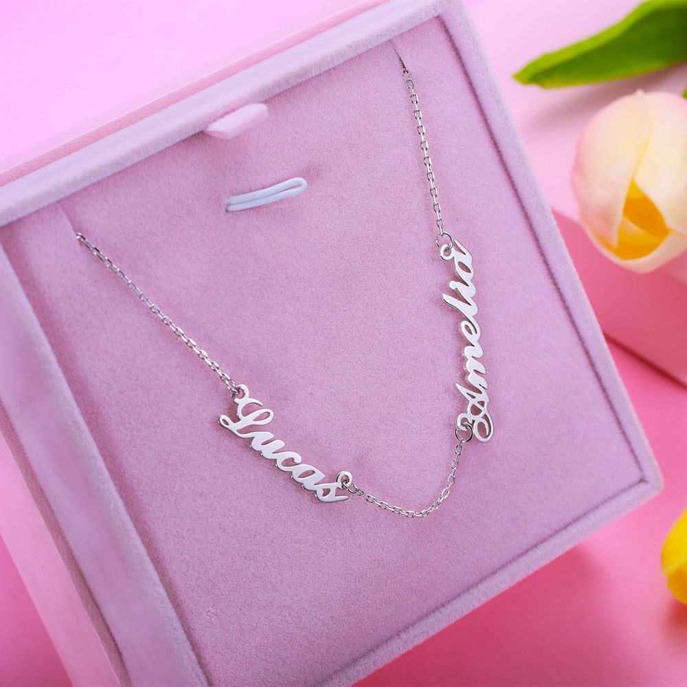 Personalized Double Name Necklace Stainless Steel