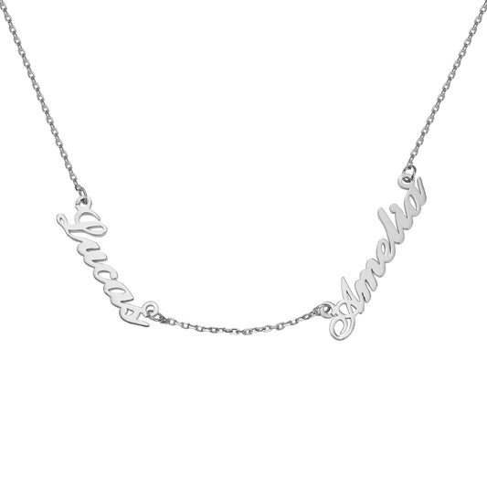 Collana personalizzata con doppio nome in argento sterling 