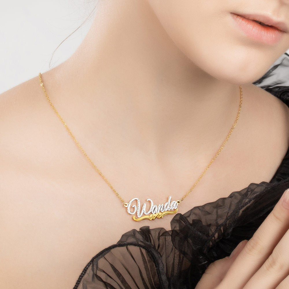 Collana con nome in pizzo personalizzato