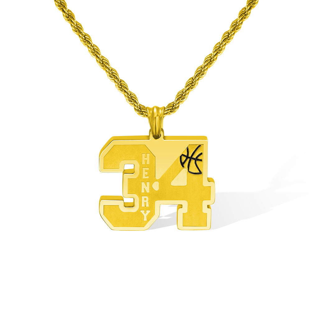 Collana personalizzata con numero di basket e nome 