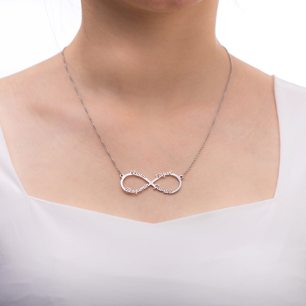 Collana personalizzata con nome infinito - 4 nomi 