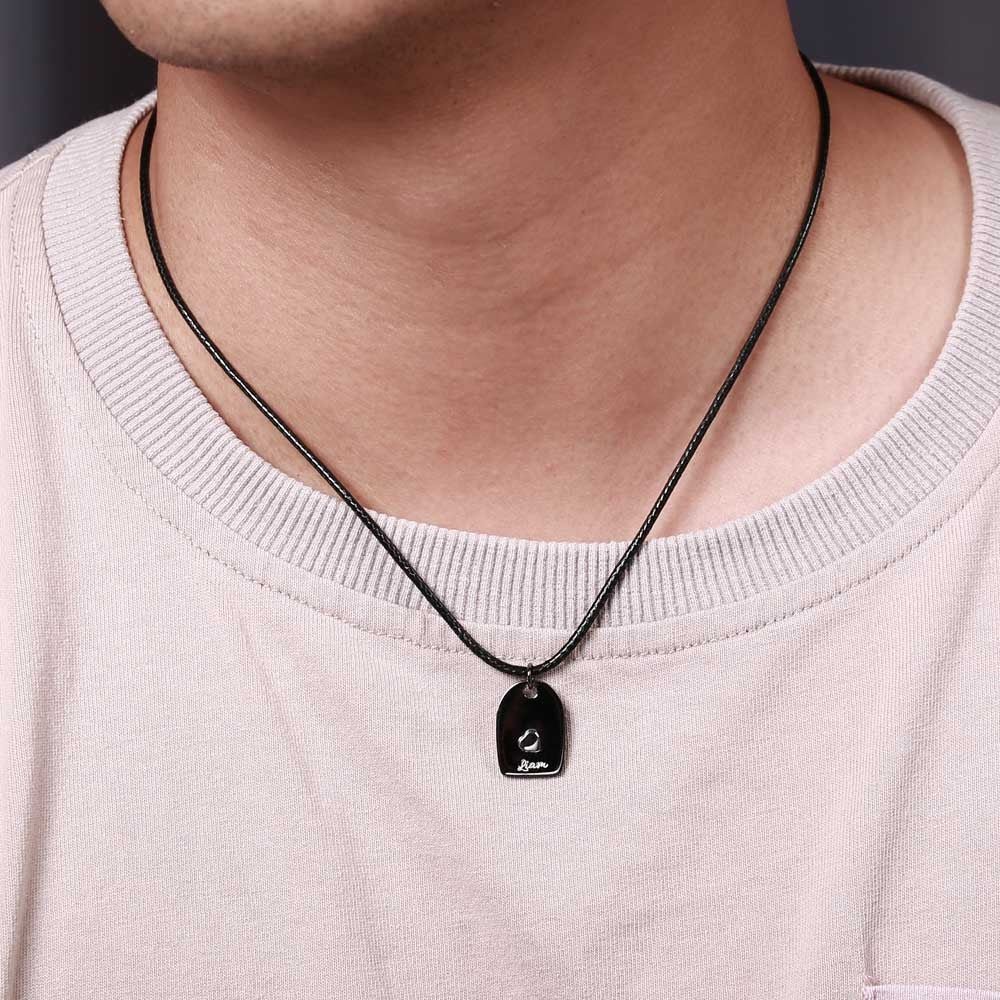 Collana con cuore abbinato con nome personalizzato per coppia, set da 2