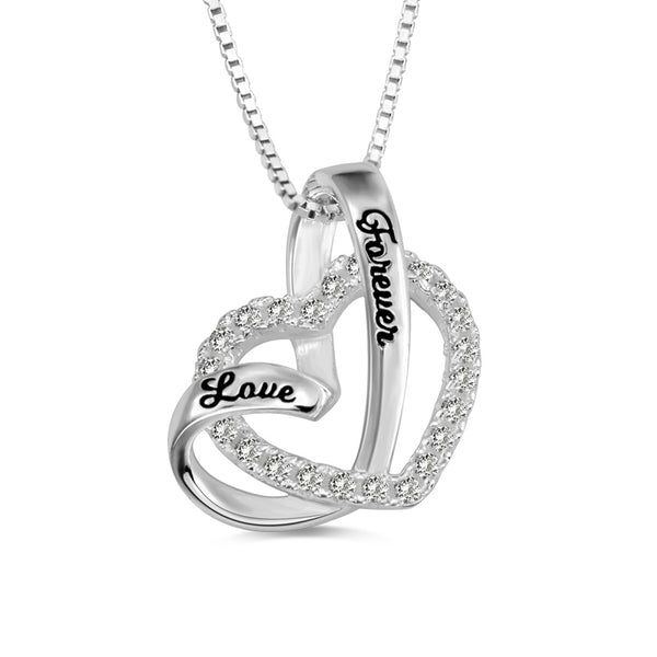 Collana "Love Forever" Cuore nel Cuore in Argento Sterling 