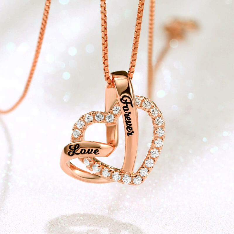 Collana "Love Forever" Cuore nel Cuore in Argento Sterling 