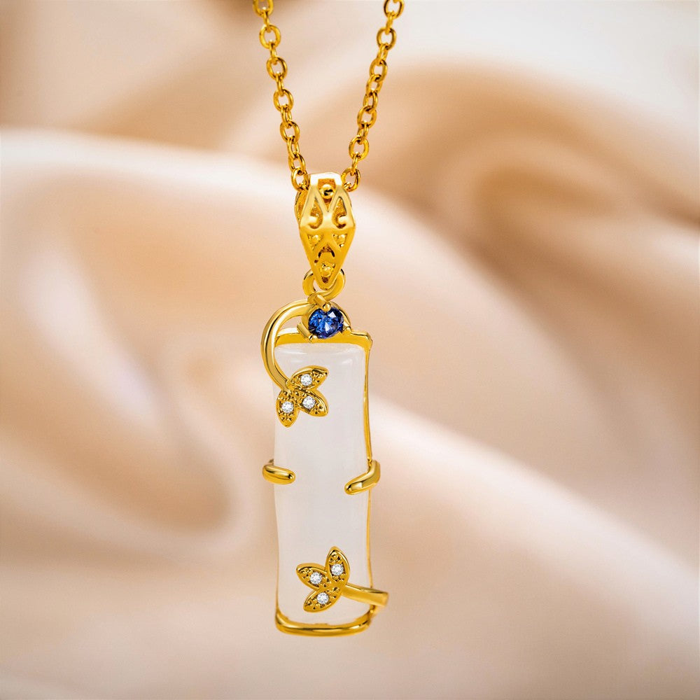 Collana di giada con pietra portafortuna, collana amuleto di giada, collana con ciondolo di giada, collana con ciondolo, regalo per la festa della mamma per mamma/nonna