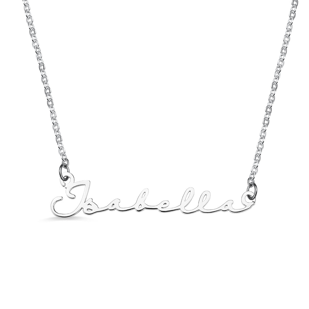 Collana personalizzata con nome minimalista in argento sterling 