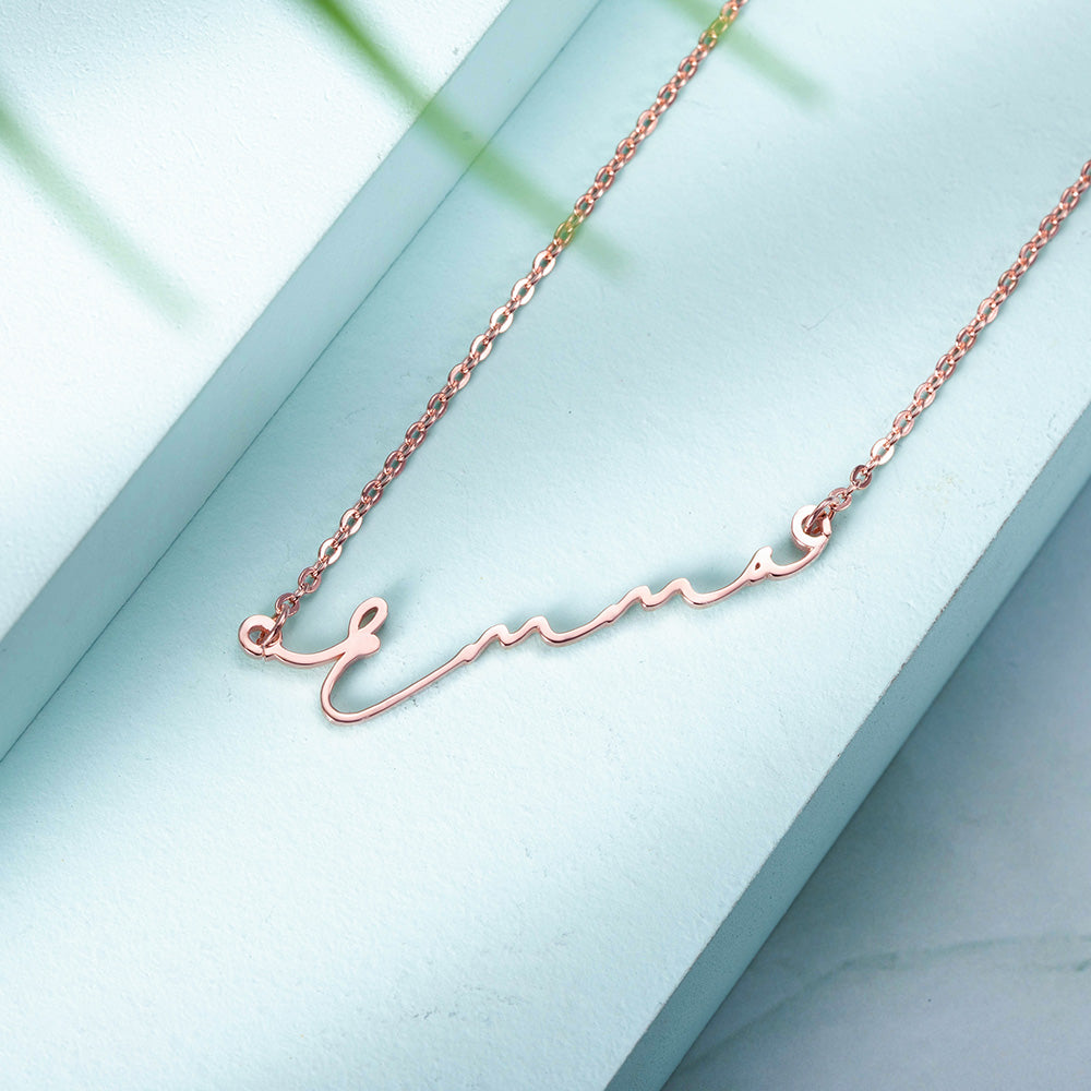 Personalized Minimalist Name Necklace Sterling Silver