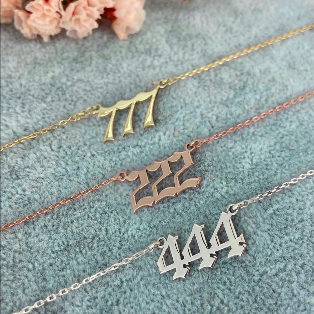 Tiny Angel Number Necklace, Stainless Steel Lucky Necklace, Personalized Angel Number Necklace, Birthday/Anniversary/Christmas Gifts for Her