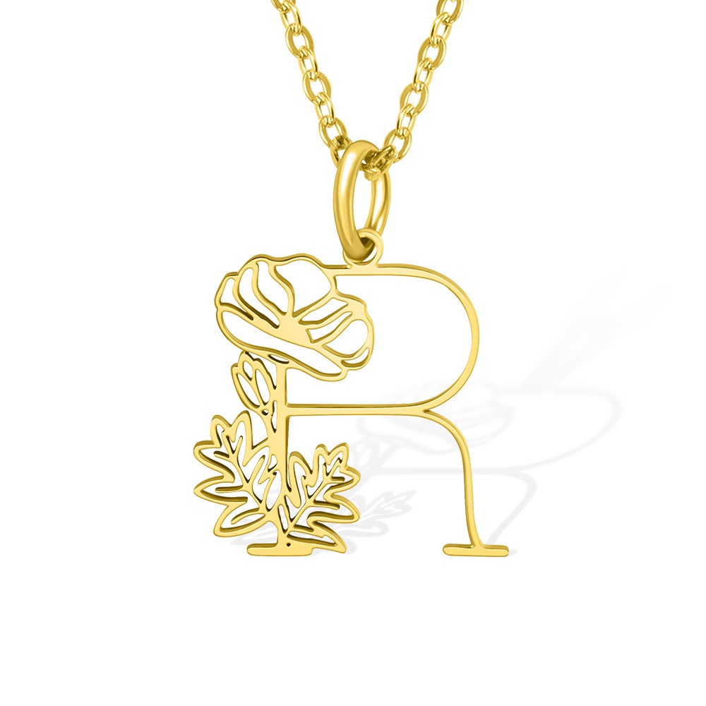 Collana con iniziale e fiore di nascita personalizzati, gioielli con fiori delicati, regalo per matrimonio/compleanno/anniversario/festa della mamma per moglie/mamma/fidanzata/figlia