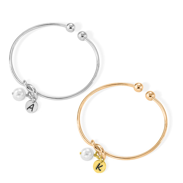 Bracciale con nodo iniziale personalizzato, braccialetti con nodo, bracciale con perle, regali per damigelle d'onore per proposta di matrimonio, regalo per lei