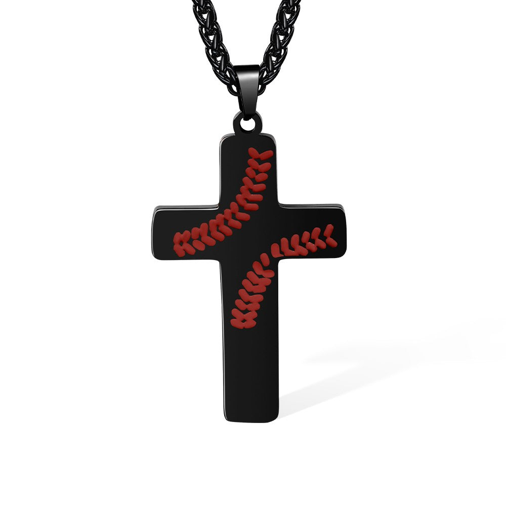 Collana con versetto della Bibbia personalizzato, collana con ciondolo a croce, collana da football/baseball per ragazzo, gioielli religiosi, regalo per battesimo/prima comunione