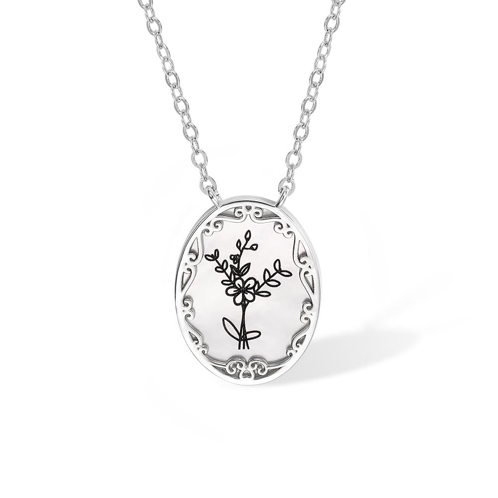 Collana con ciondolo a forma di bouquet di fiori di nascita personalizzati, collana floreale in argento sterling 925, gioielli da damigella d'onore, regalo di Natale/compleanno per famiglia/amico/amante