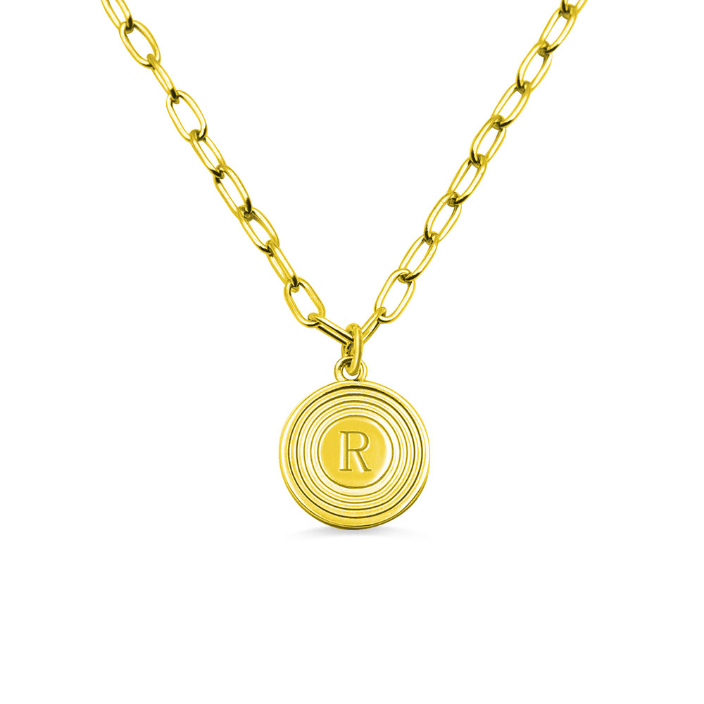 Personalized Initial Link Necklace-Sterling Silver 925