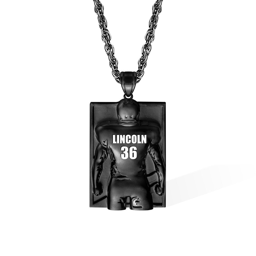 Personalized Football Necklace with Number and Name