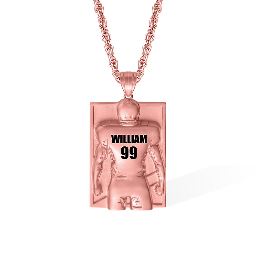 Collana da calcio personalizzata con numero e nome 