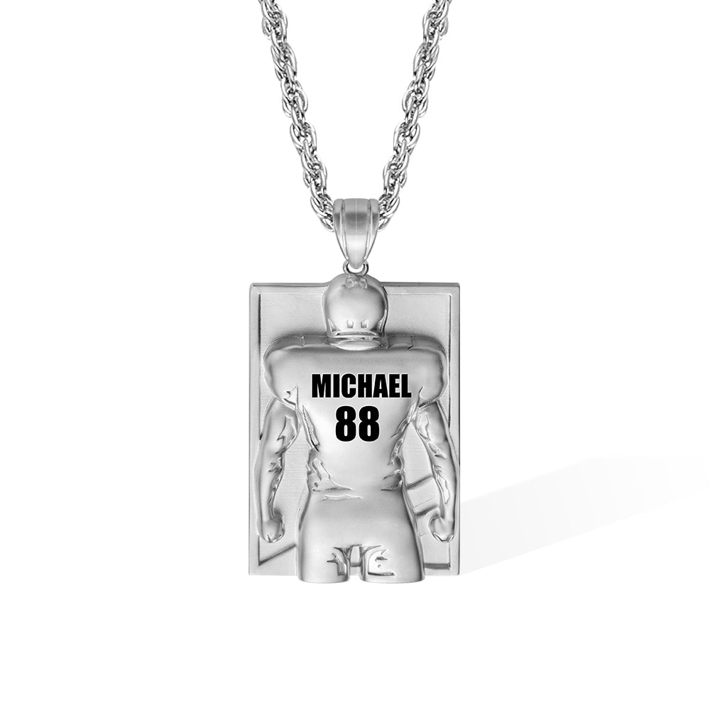 Personalized Football Necklace with Number and Name