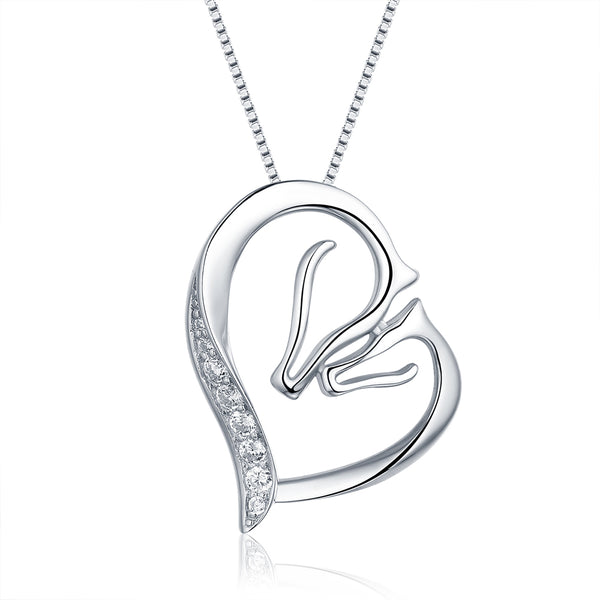 Collana con cavallo madre e cucciolo in argento sterling