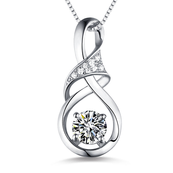 Collana personalizzata con pietra portafortuna Infinity in argento 