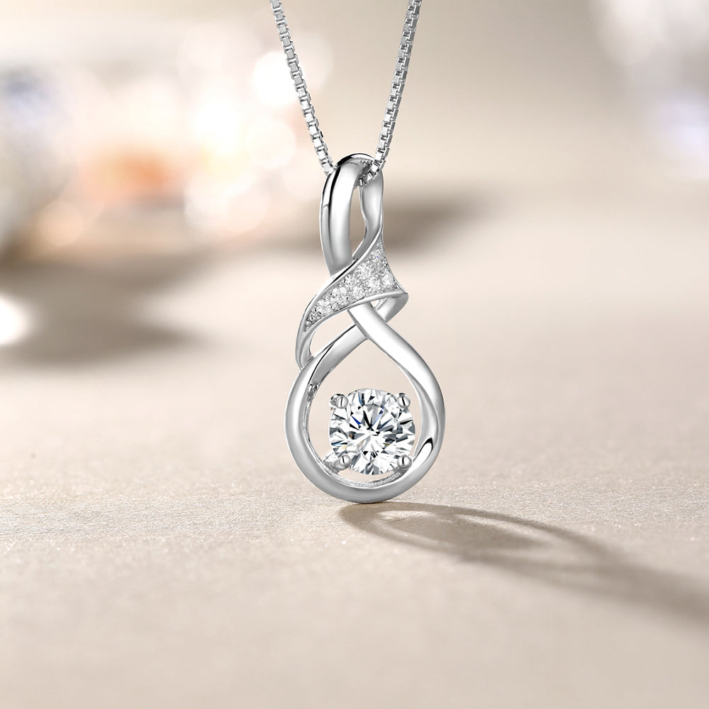 Collana personalizzata con pietra portafortuna Infinity in argento 