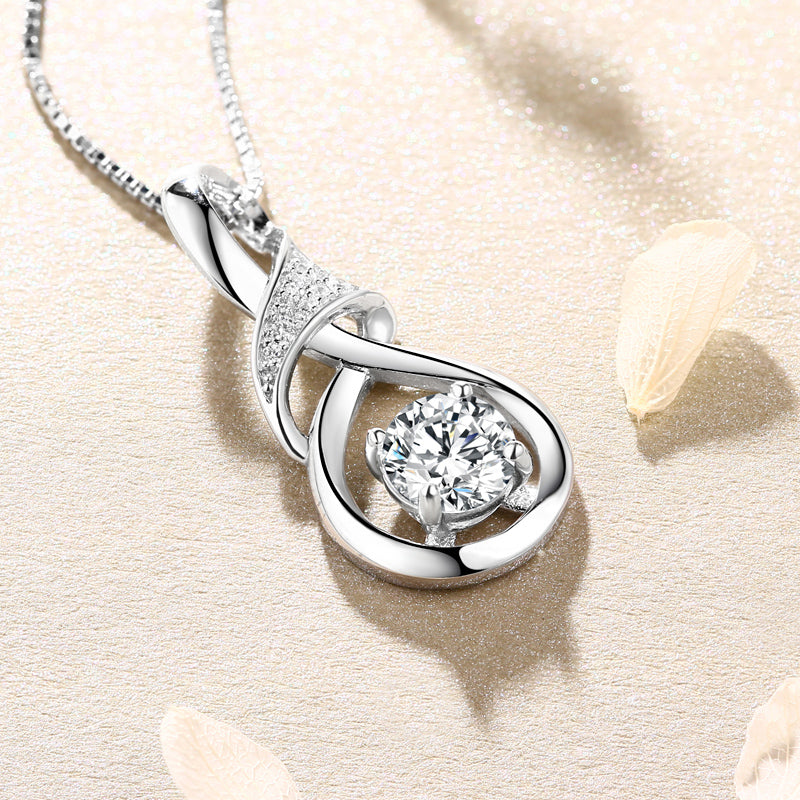 Collana personalizzata con pietra portafortuna Infinity in argento 