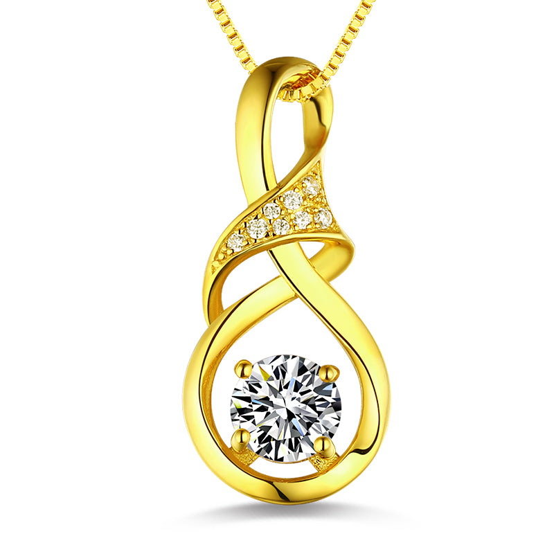 Collana personalizzata con pietra portafortuna Infinity in argento 