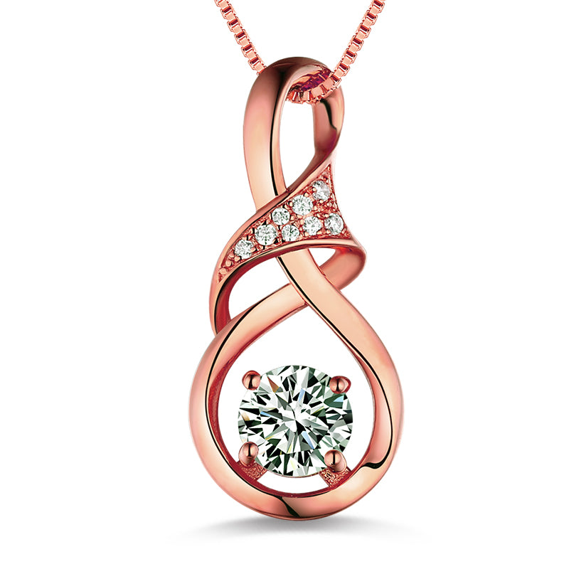 Collana personalizzata con pietra portafortuna Infinity in argento 