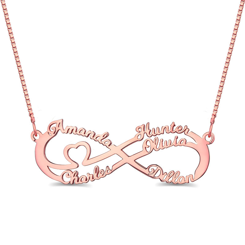 Collana personalizzata con nome infinito con 5 nomi 