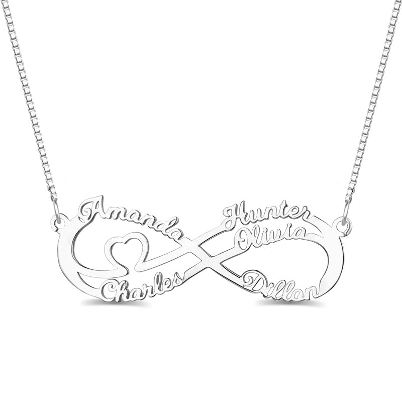 Collana personalizzata con nome infinito con 5 nomi 