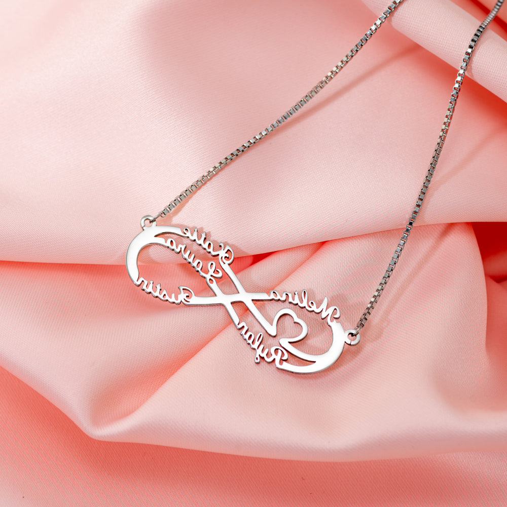 Personalized Infinity Name Necklace with 5 Names