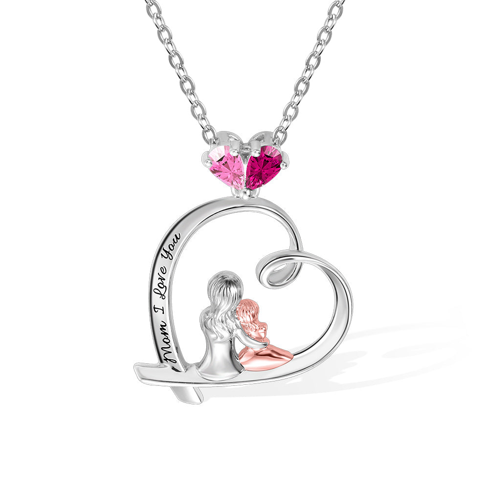 Collana personalizzata con pietra portafortuna a forma di cuore in argento sterling 925