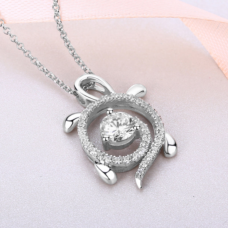 Personalized Sterling Silver Sea Turtle Necklace