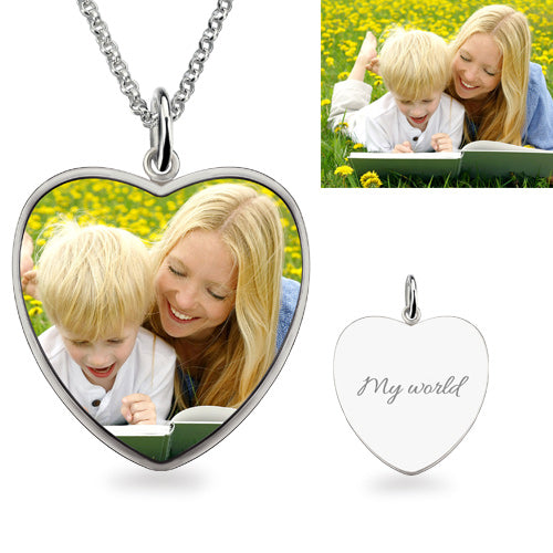 Heart Shape Photo Necklace Gift Card & Box Set