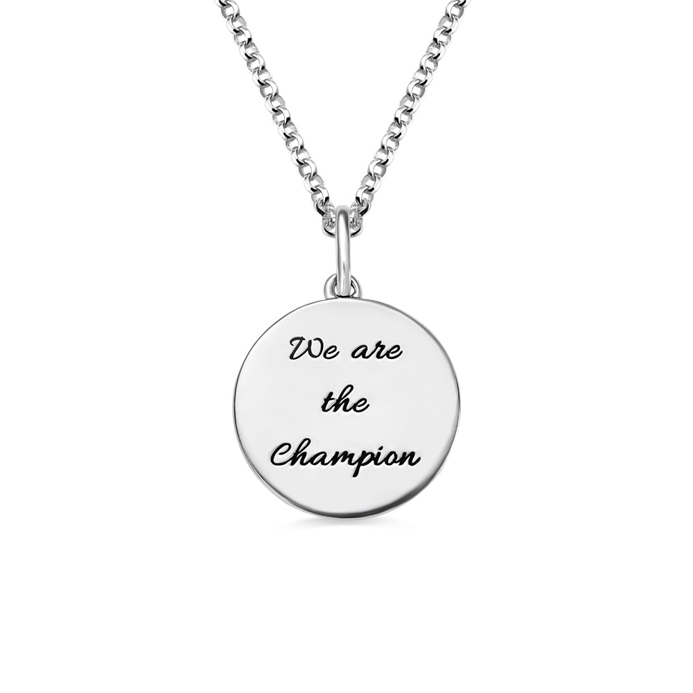 Basketball Necklace with Names in Circle in Sliver