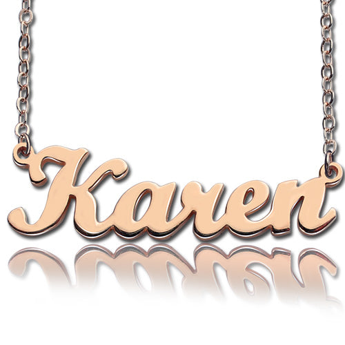 Custom Script Name Necklace Rose Gold