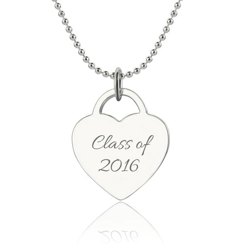 Collana con cuore inciso Classe di… in argento sterling