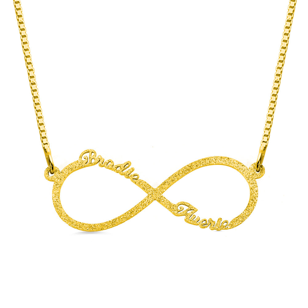 Collana personalizzata con nome Infinity con 2 nomi in acciaio inossidabile 