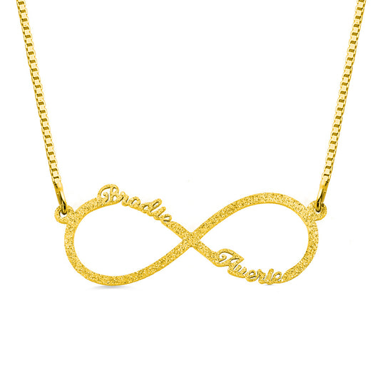 Collana personalizzata con nome Infinity con 2 nomi in acciaio inossidabile 