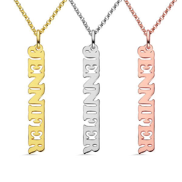 Collana con nome verticale personalizzato 