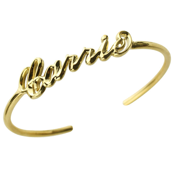 Personalized Carrie Style 3D Name Bangle Sterling Silver